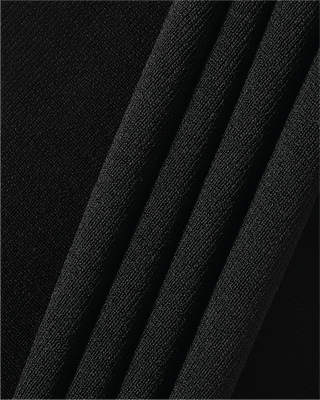 Open Collar Ribbon sleeveless knit - Black
