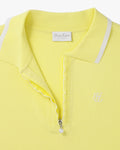 [Mothers Day Sale] Front ruffled collared Knit - Yellow