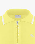 Front ruffled collared Knit - Yellow