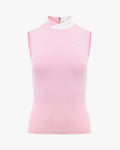 Double high neck sleeveless t-shirt - Pink