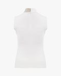 Double high neck sleeveless t-shirt - White