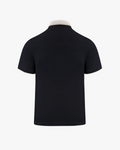 Men's color combination collar t-shirt - Black