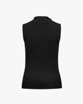 Organza Ribbon Sleeveless T-shirt - Black