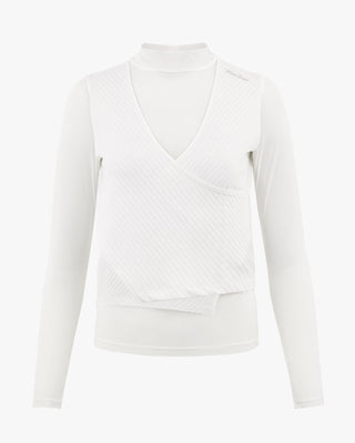 Rib layered cooling t-shirt - White