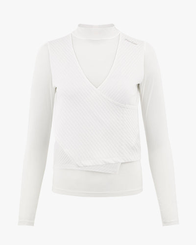 Rib layered cooling t-shirt - White
