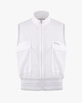 Big pocket zip-up vest - White