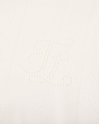 Logo Jacquard Short Sleeve Cardigan - Cream