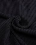Color combination wide ribbed cardigan - Black