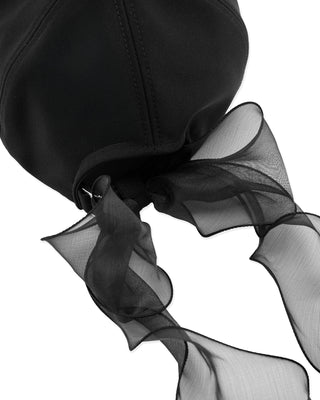Organza Ribbon Logo Cap - Black