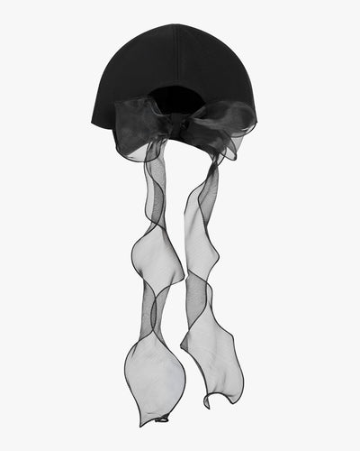 Organza ribbon logo cap - Black