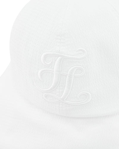Ruffle bonnet hat - White