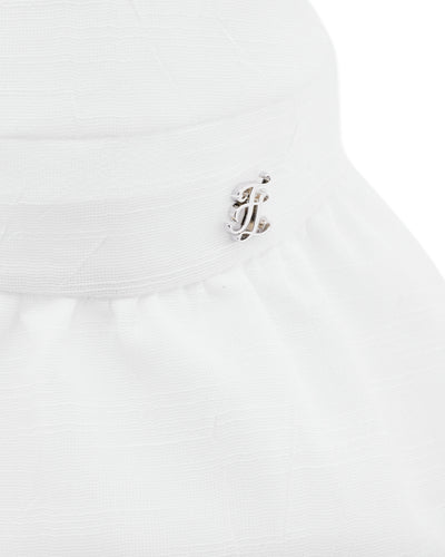 Wired Brim Open Bonnet hat - White