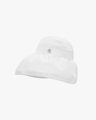 Wired Brim Open Bonnet hat - White