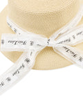 Logo Silk tape raffia hat
