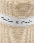 Logo Silk tape raffia hat