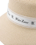 Logo Silk tape raffia hat