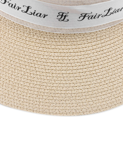 Logo Silk tape raffia hat