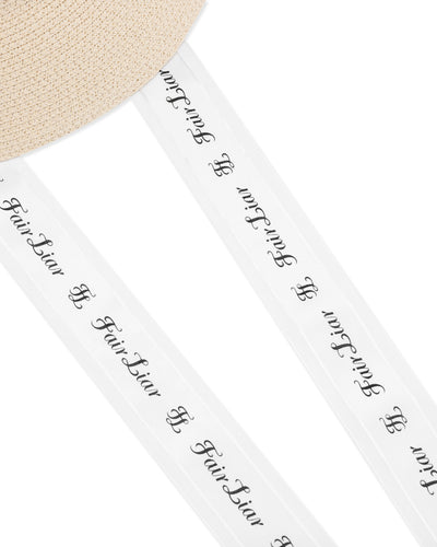 Logo Silk tape raffia hat