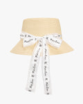 Logo Silk tape raffia hat
