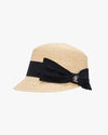 Raffia side ribbon logo hat