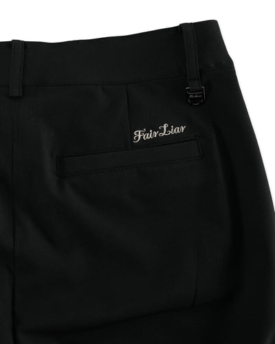 Ribbon pocket bootcut pants - Black
