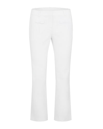 Ribbon pocket bootcut pants - White