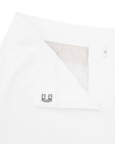 Ribbon pocket bootcut pants - White