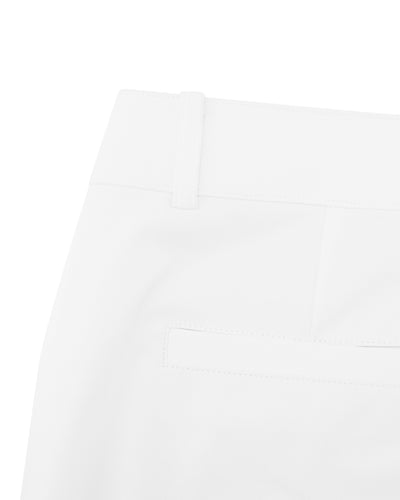 Ribbon pocket bootcut pants - White