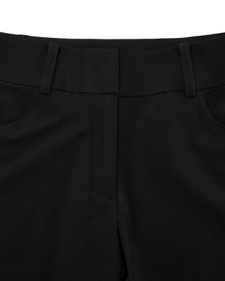 Stitched logo straight fit pants (Black)