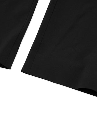 Stitched logo straight fit pants (Black)