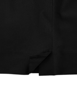 Stitched logo straight fit pants (Black)