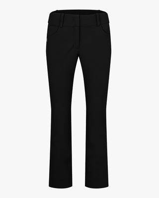 Stitched logo straight fit pants (Black)