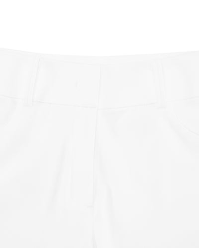 Stitched logo straight fit pants - White