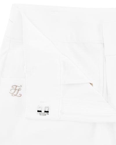 Stitched logo straight fit pants - White