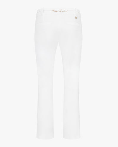 Stitched logo straight fit pants - White