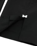 High waist back opening bootcut pants - Black