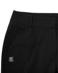 High waist back opening bootcut pants - Black