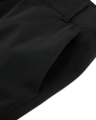 High Waist Back Opening Bootcut Pants - Black