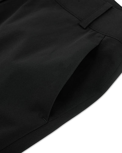 High waist back opening bootcut pants - Black