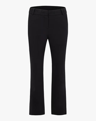 High Waist Back Opening Bootcut Pants - Black