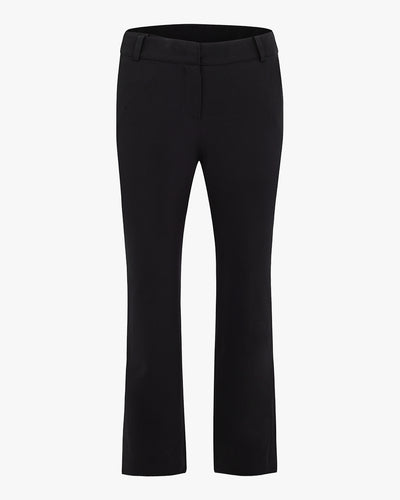 High waist back opening bootcut pants - Black