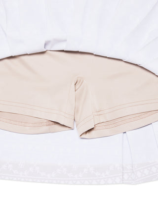 High Waist Pattern Skirt - Beige