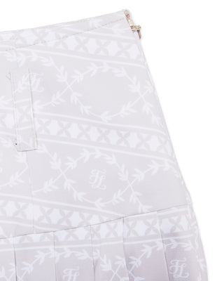 High Waist Pattern Skirt - Beige