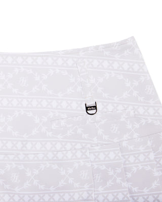High Waist Pattern Skirt - Beige