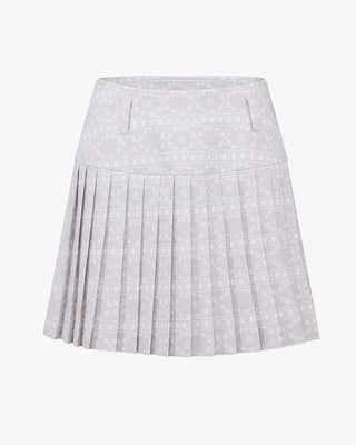 High Waist Pattern Skirt - Beige