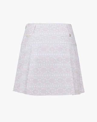 High Waist Pattern Skirt - Beige