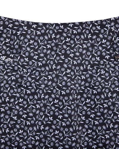 high waist pattern skirt - Black