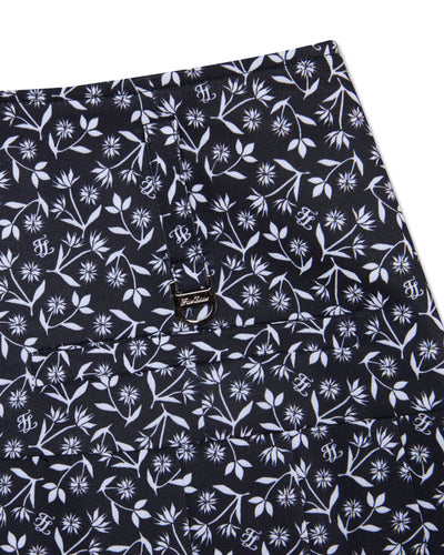 high waist pattern skirt - Black