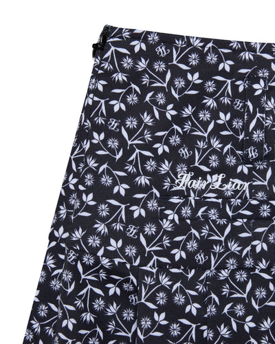 high waist pattern skirt - Black