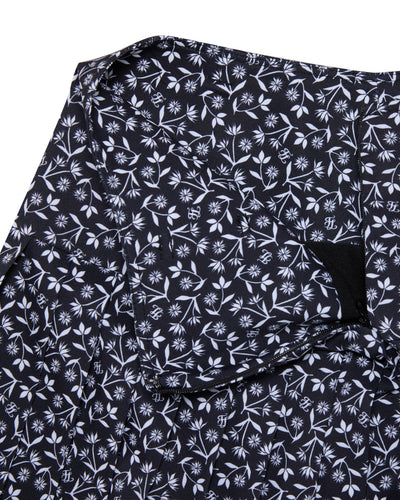 high waist pattern skirt - Black